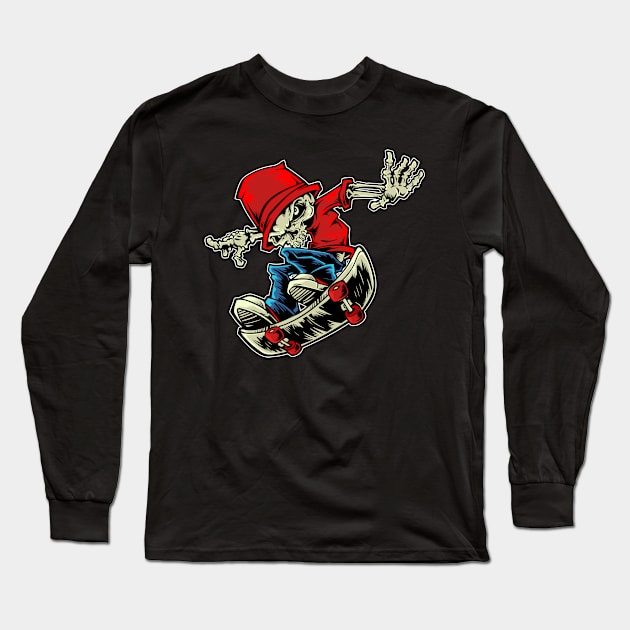 Skull Cartoon Long Sleeve T-Shirt by Unestore